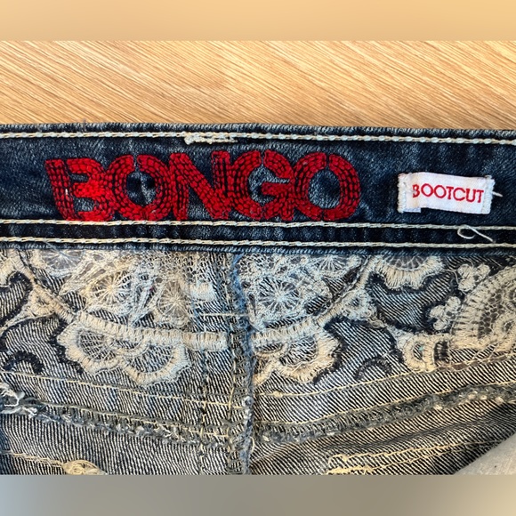 Bongo embellished Lo-Rise Bootcut Silver Embroiderey Jeans - Picture 8 of 11